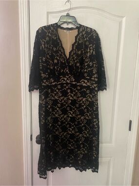 Kiyonna Lace Overlay Nude Slip Dress